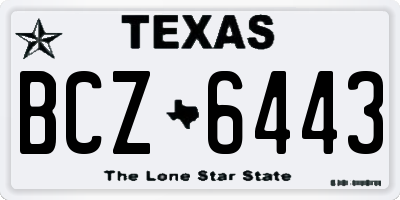 TX license plate BCZ6443