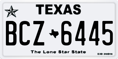 TX license plate BCZ6445
