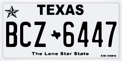 TX license plate BCZ6447