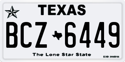 TX license plate BCZ6449
