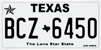 TX license plate BCZ6450