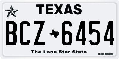 TX license plate BCZ6454