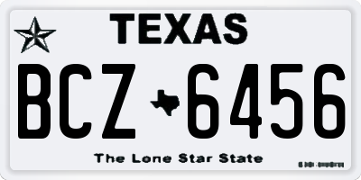 TX license plate BCZ6456