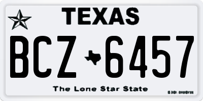 TX license plate BCZ6457
