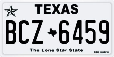 TX license plate BCZ6459