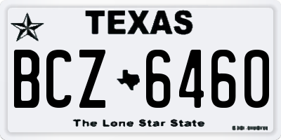 TX license plate BCZ6460