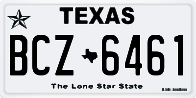TX license plate BCZ6461
