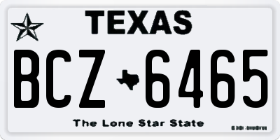 TX license plate BCZ6465