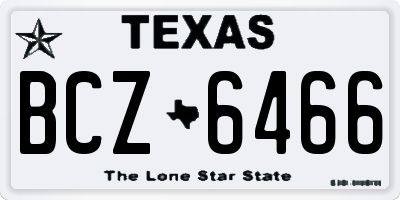 TX license plate BCZ6466