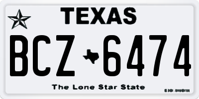 TX license plate BCZ6474