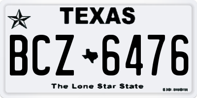 TX license plate BCZ6476