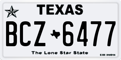 TX license plate BCZ6477