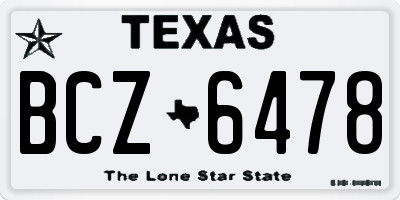 TX license plate BCZ6478