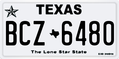TX license plate BCZ6480
