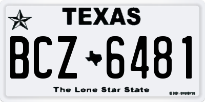 TX license plate BCZ6481
