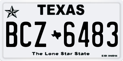 TX license plate BCZ6483