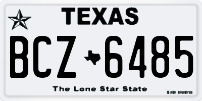 TX license plate BCZ6485