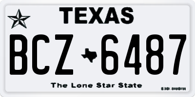 TX license plate BCZ6487