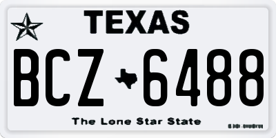 TX license plate BCZ6488