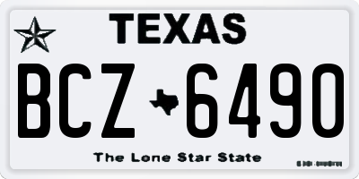 TX license plate BCZ6490