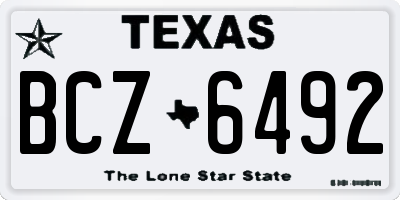 TX license plate BCZ6492