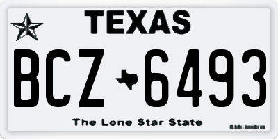 TX license plate BCZ6493