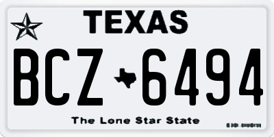 TX license plate BCZ6494