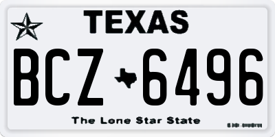 TX license plate BCZ6496