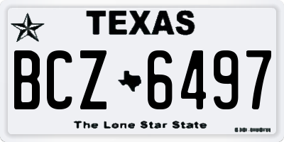 TX license plate BCZ6497