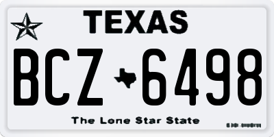 TX license plate BCZ6498