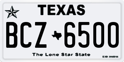 TX license plate BCZ6500