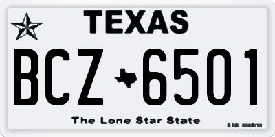 TX license plate BCZ6501