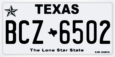 TX license plate BCZ6502