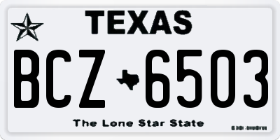 TX license plate BCZ6503
