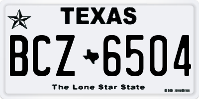 TX license plate BCZ6504