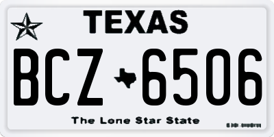TX license plate BCZ6506