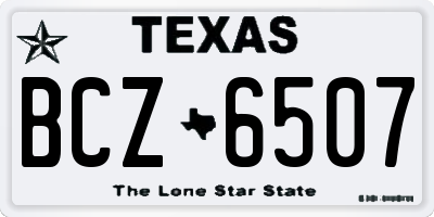 TX license plate BCZ6507