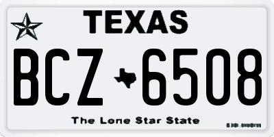 TX license plate BCZ6508