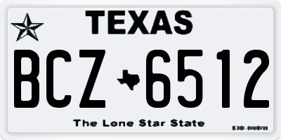 TX license plate BCZ6512