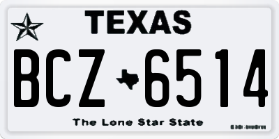 TX license plate BCZ6514