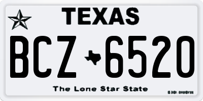 TX license plate BCZ6520