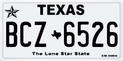 TX license plate BCZ6526