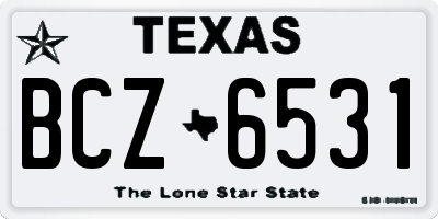TX license plate BCZ6531