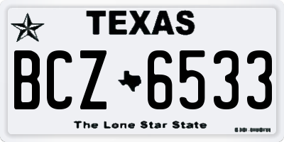 TX license plate BCZ6533