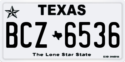 TX license plate BCZ6536