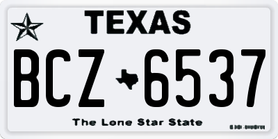 TX license plate BCZ6537