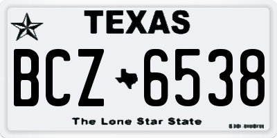 TX license plate BCZ6538