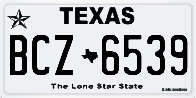 TX license plate BCZ6539