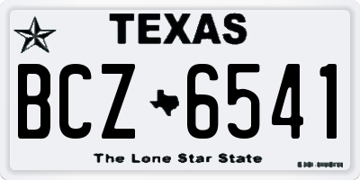 TX license plate BCZ6541