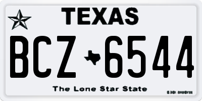 TX license plate BCZ6544
